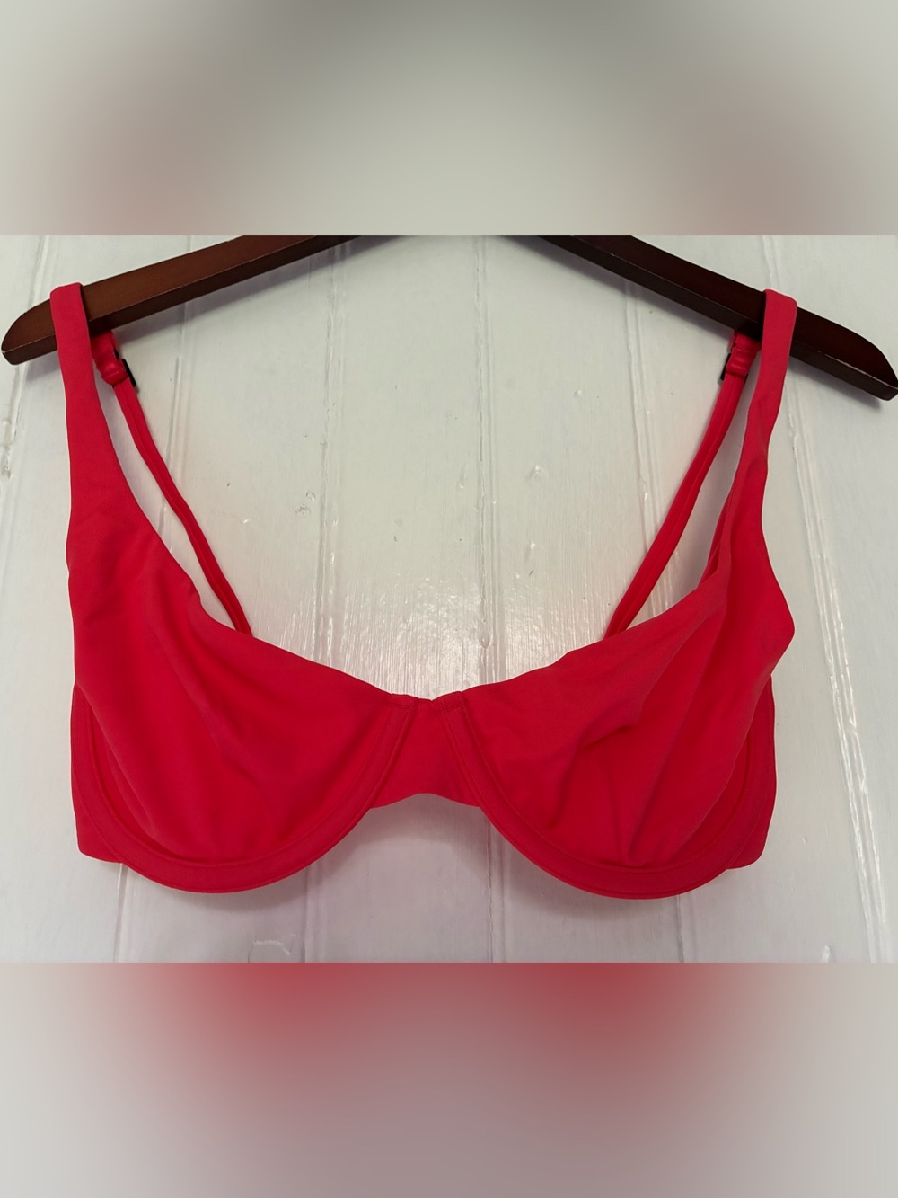 CUUP Women's Red Underwire Bikini Top, Balconette sz 7